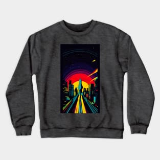 Retro Spaceship Design - Vintage Astronaut Apparel Crewneck Sweatshirt